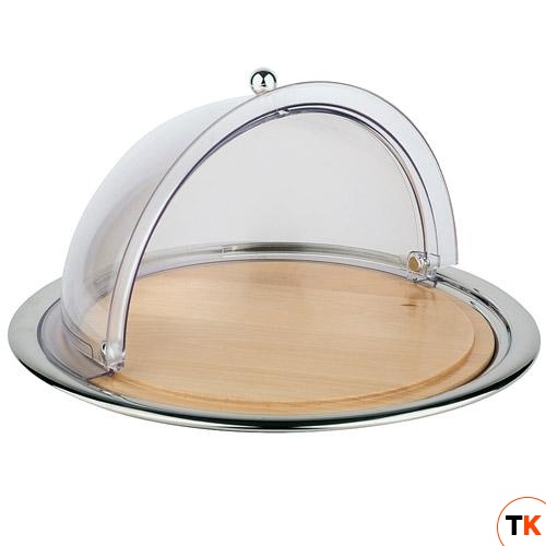 Поднос для сыра d45см h24см, с крышкой Roll-Top, s/s+дерево+п/к 09085APS - APS - 364239