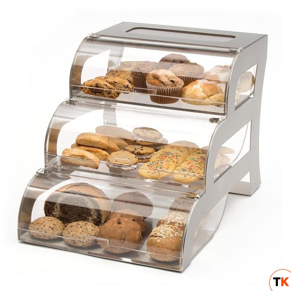 Этажерка BAKERY 3-ярусная, для выпечки, 59,1х38,8см h39,4см, акрил/нерж.сталь BK010 - ROSSETO - 370891