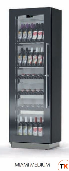 ШКАФ ВИННЫЙ СТАТ. ENOFRIGO MIAMI MEDIUM RF T + 3 DR ЧЕРНЫЙ - Enofrigo - 377819