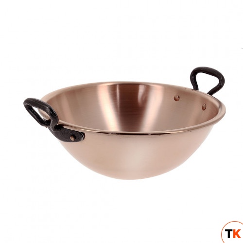 Миска коническая для взбивания d32см, h15cm, медь, ручки чугун 6581.32 - DE BUYER - 383783