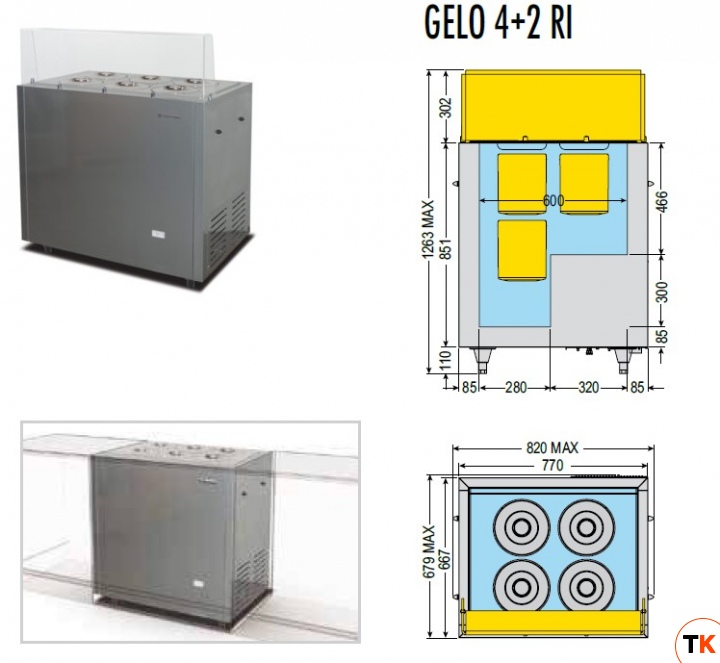 ВИТРИНА ДЛЯ МОРОЖЕНОГО TECFRIGO GELO 4+2 RI - Tecfrigo - 384657