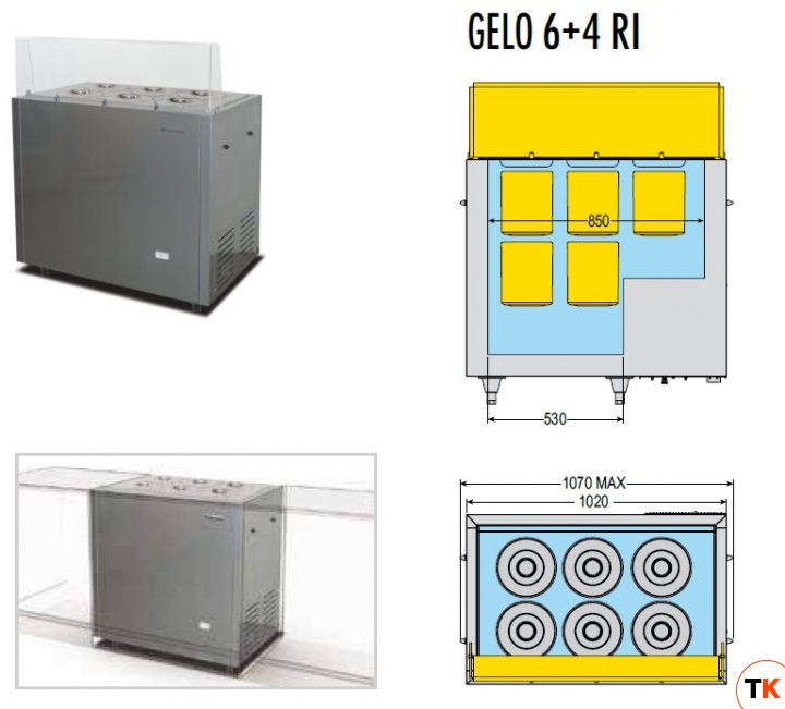 ВИТРИНА ДЛЯ МОРОЖЕНОГО TECFRIGO GELO 6+4 RI - Tecfrigo - 384658