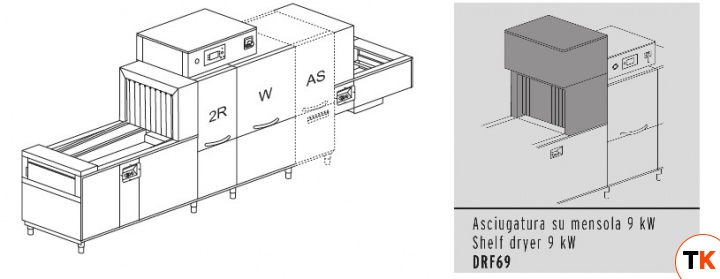 МАШИНА ПОСУДОМОЕЧНАЯ DIHR QX 246 SX+DDE+DRF69/2 ЧАСТИ - Dihr - 389836