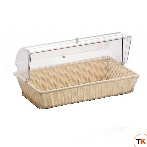 Корзина для хлеба с крышкой Roll-Top, полиротанг, цвет бежевый 97150760 - Pintinox - 360775