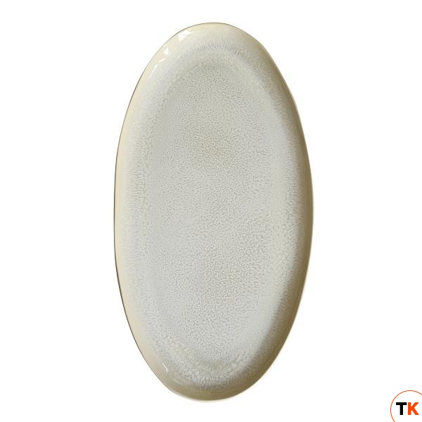 Блюдо овальное 55х27,5см, керамика, цвет PERLE, Plume 962276 - JARS - 357971