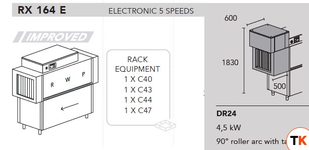 МАШИНА ПОСУДОМОЕЧНАЯ DIHR RX 164 E DX+DR24+DDE+XP - Dihr - 400001