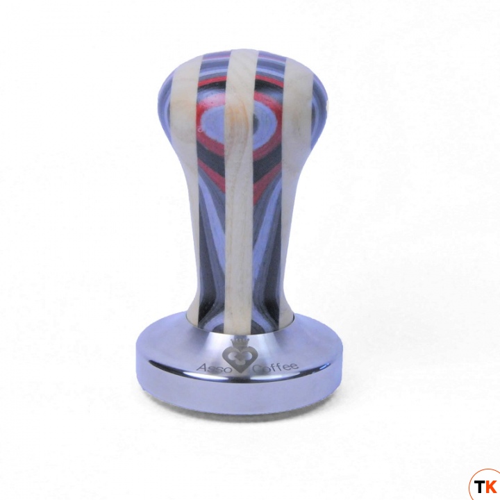 Темпер д/кофе d58мм «Ergo Legni Rigati», цвет Stripe Wood, нерж. сталь 1271825_1101580 - Asso Coffee - 368307