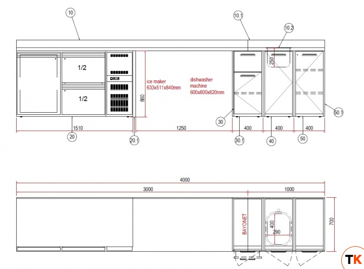 ЛИНИЯ БАРНАЯ APACH CHEF LINE LBLR4000/700/860SP1 ПРИСТЕННАЯ - Apach Chef Line - 401056