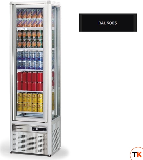 ШКАФ ХОЛОД. СО СТЕКЛОМ TECFRIGO SNELLE 281 G ЧЕРНЫЙ RAL9005+ЗАМОК - Tecfrigo - 402128