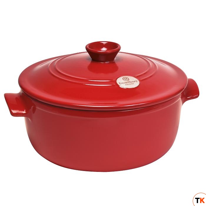 Кастрюля керамическая 4,0л d26см, серия Flame, цвет гранат 454034 - EMILE HENRY - 360447