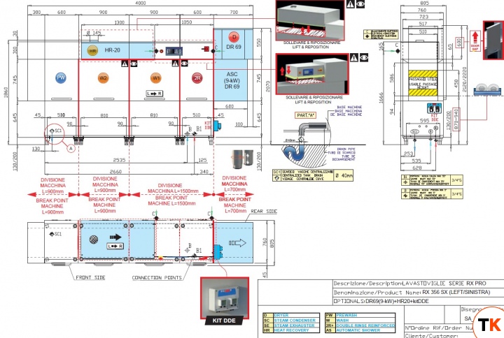 МАШИНА ПОСУДОМОЕЧНАЯ DIHR RX 356 SX+DDE+HR20+DR69/ДЕЛЕНИЕ 7 ЧАСТЕЙ - Dihr - 404275