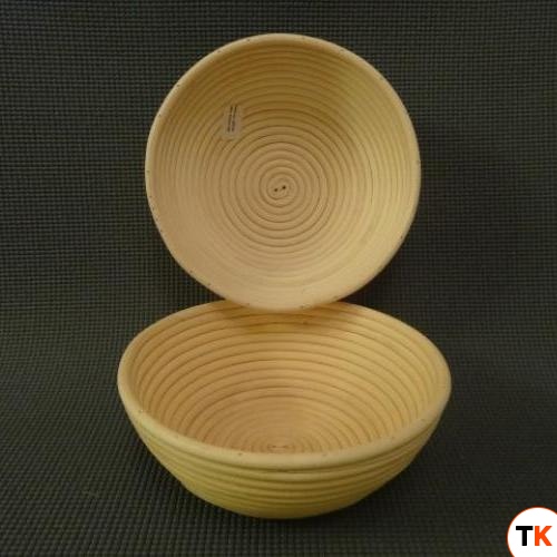 Емкость для расстойки теста круглая d25см h8,5см, ротанг, с льняным чехлом BN-08 - ХЛЕБ-ФОРМА - 360241