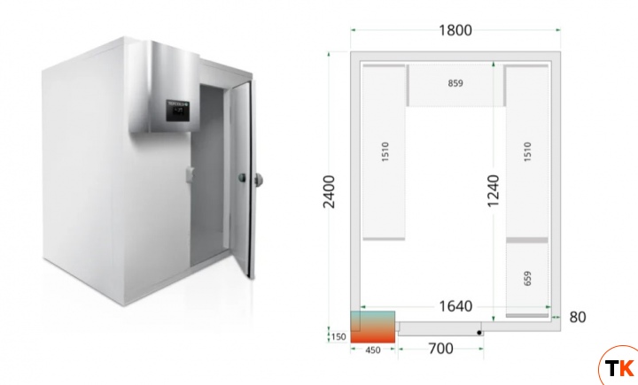 КАМЕРА ХОЛОДИЛЬНАЯ TEFCOLD CRPF1824+НАБОР ПОЛОК 46206 - Tefcold - 407600