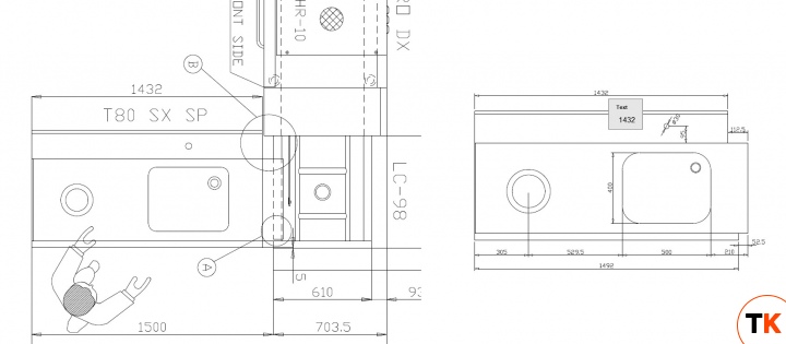 СТОЛ Д/ГРЯЗ.ПОСУДЫ DIHR T80 SX SP СПЕЦ. - Dihr - 410175