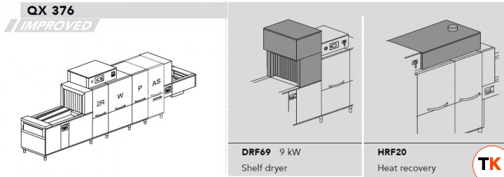 МАШИНА ПОСУДОМОЕЧНАЯ DIHR QX 376 SX+HRF20+DRF69/2 ЧАСТИ - Dihr - 410453