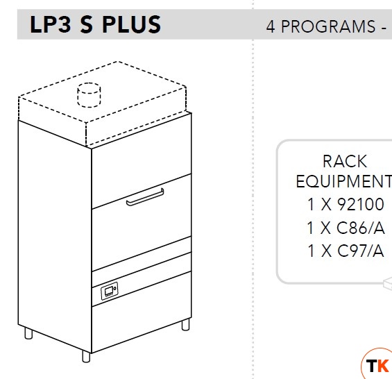 МАШИНА КОТЛОМОЕЧНАЯ DIHR LP3 S PLUS ELETTRONICA+XP+DDE - Dihr - 410520