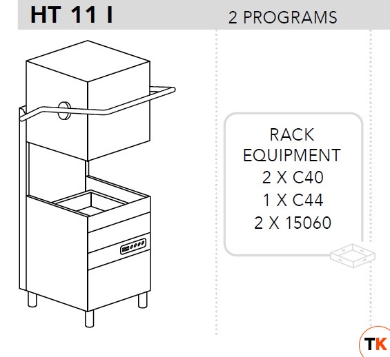 МАШИНА ПОСУДОМОЕЧНАЯ DIHR HT 11 I + DDE + PS +СПЕЦ. НОЖКИ МОРСКАЯ ВЕРСИЯ 220В/60ГЦ/3Ф БЕЗ НЕЙТР. - Dihr - 410923