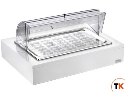 Поднос для джема/масла, с крышкой Roll-top, с охлажд. элементом, на дерев. основании, белый 511B3100 - Pintinox - 411464