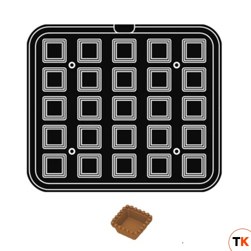 Форма G для выпечки тарталеток 45x45/30x30мм h19мм (для аппарата Cookmatic), 25 ячеек PIASTRA G - PAVONI - 413896
