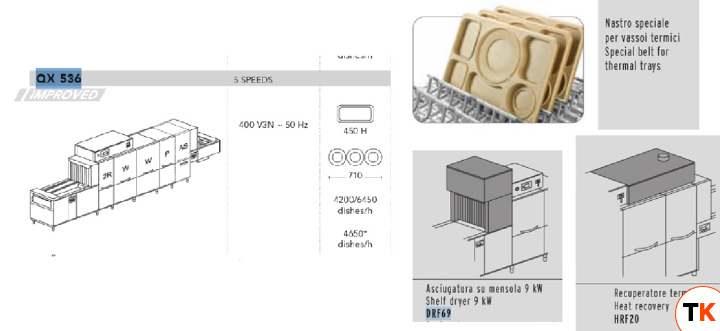 МАШИНА ПОСУДОМОЕЧНАЯ DIHR QX 536 DX+DDE+DRF69+HRF20+X-BELT/3 ЧАСТИ - Dihr - 424867