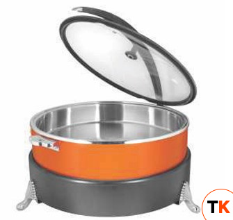 Мармит настольный (чефиндиш) круглый 8л, Orange Poppins PPB/OR/8 - MACO - 427561