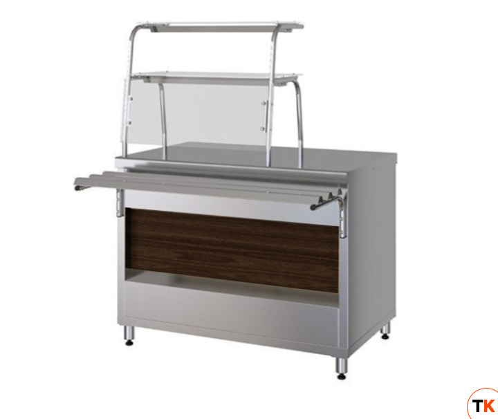 ПРИЛАВОК НЕЙТРАЛЬНЫЙ С 2-МЯ ПОЛКОЙ KAYMAN ПН-1500-2П-01-МХ ДЕР. КАШТАН ТЕМНЫЙ - Kayman - 435624