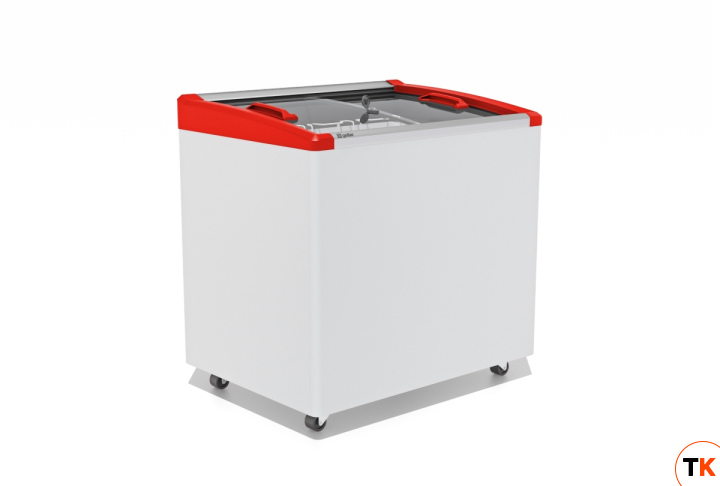 ЛАРЬ МОРОЗИЛЬНЫЙ GELLAR FG 250 E ГНУТОЕ СТЕКЛО, АЛЮМИНИЙ, КРАСНЫЙ (ПРОПАН) - Frostor - 440314