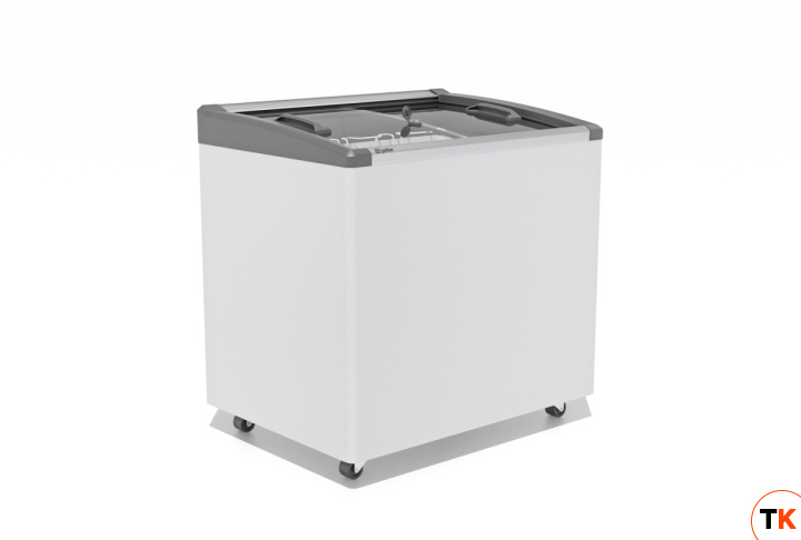 ЛАРЬ МОРОЗИЛЬНЫЙ GELLAR FG 250 E ГНУТОЕ СТЕКЛО, АЛЮМИНИЙ, СЕРЫЙ (ПРОПАН) - Frostor - 440315