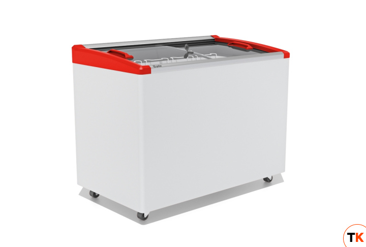 ЛАРЬ МОРОЗИЛЬНЫЙ GELLAR FG 350 E ГНУТОЕ СТЕКЛО, АЛЮМИНИЙ, КРАСНЫЙ (ПРОПАН) - Frostor - 440317