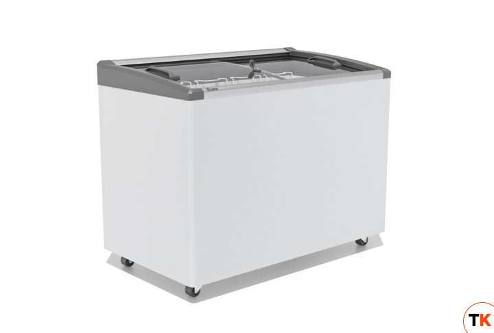 ЛАРЬ МОРОЗИЛЬНЫЙ GELLAR FG 350 E ГНУТОЕ СТЕКЛО, АЛЮМИНИЙ, СЕРЫЙ (ПРОПАН) - Frostor - 440318