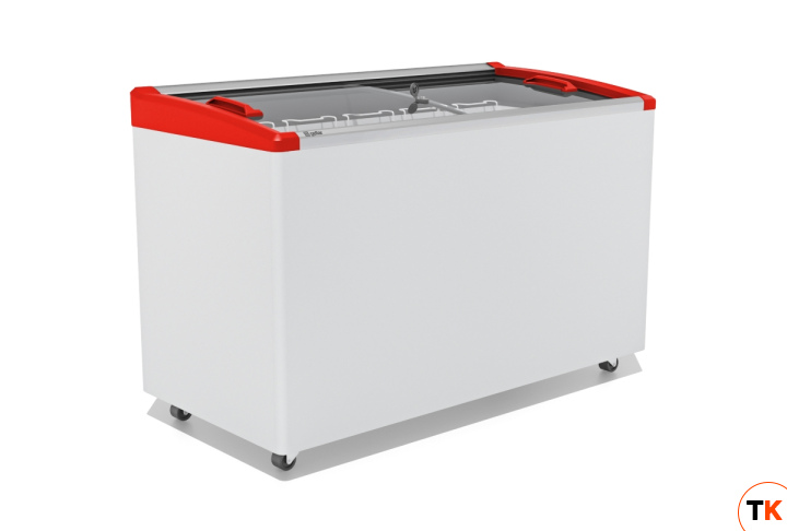 ЛАРЬ МОРОЗИЛЬНЫЙ GELLAR FG 400 E ГНУТОЕ СТЕКЛО, АЛЮМИНИЙ, КРАСНЫЙ (ПРОПАН) - Frostor - 440320