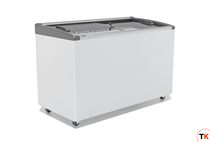 ЛАРЬ МОРОЗИЛЬНЫЙ GELLAR FG 400 E ГНУТОЕ СТЕКЛО, АЛЮМИНИЙ, СЕРЫЙ (ПРОПАН) - Frostor - 440321