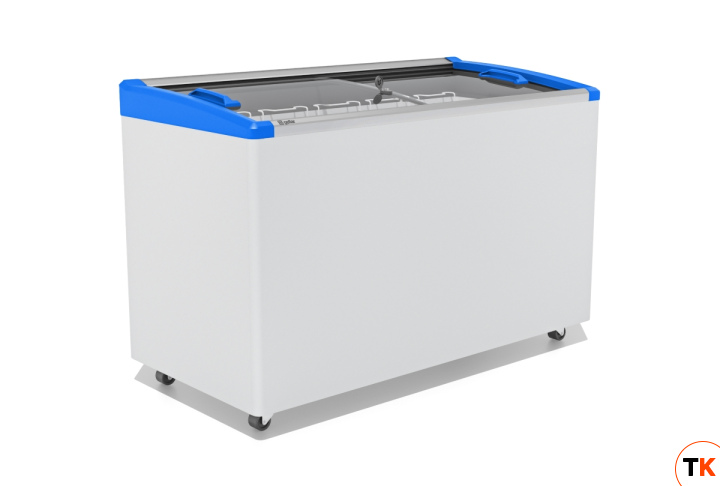 ЛАРЬ МОРОЗИЛЬНЫЙ GELLAR FG 400 E ГНУТОЕ СТЕКЛО, АЛЮМИНИЙ, СИНИЙ (ПРОПАН) - Frostor - 440322