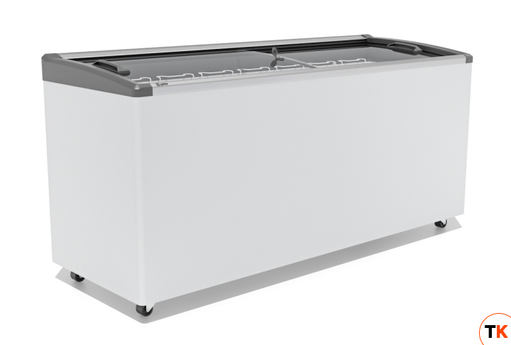 ЛАРЬ МОРОЗИЛЬНЫЙ GELLAR FG 600 E ГНУТОЕ СТЕКЛО, АЛЮМИНИЙ, СЕРЫЙ (ПРОПАН) - Frostor - 440327