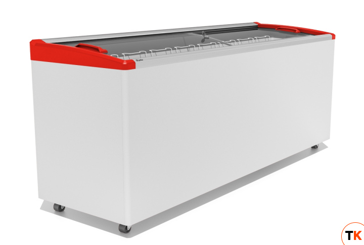 ЛАРЬ МОРОЗИЛЬНЫЙ GELLAR FG 700 E ГНУТОЕ СТЕКЛО, АЛЮМИНИЙ, КРАСНЫЙ (ПРОПАН) - Frostor - 440329