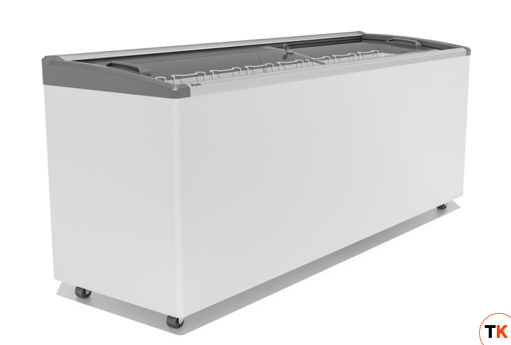 ЛАРЬ МОРОЗИЛЬНЫЙ GELLAR FG 700 E ГНУТОЕ СТЕКЛО, АЛЮМИНИЙ, СЕРЫЙ (ПРОПАН) - Frostor - 440330