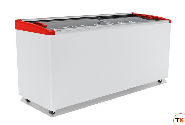 ЛАРЬ МОРОЗИЛЬНЫЙ GELLAR FG 600 E ГНУТОЕ СТЕКЛО, АЛЮМИНИЙ, КРАСНЫЙ (ПРОПАН) - Frostor - 440326