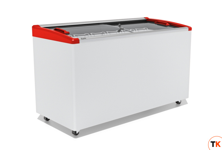 ЛАРЬ МОРОЗИЛЬНЫЙ GELLAR FG 500 E ГНУТОЕ СТЕКЛО, АЛЮМИНИЙ, КРАСНЫЙ (ПРОПАН) - Frostor - 440323