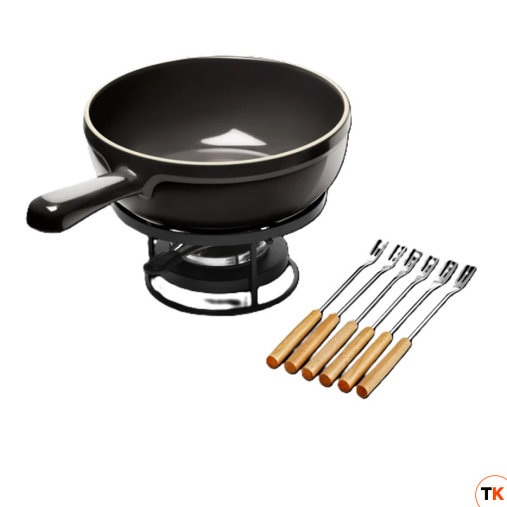 Набор для фондю 35,5x24x18см 2,5л, керамика, серия Flame, цвет графит 799922 - EMILE HENRY - 441072