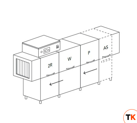 МАШИНА ПОСУДОМОЕЧНАЯ DIHR RX 296 SX+DDE+DRA189MT+HR10/РАЗДЕЛЕНИЕ 3 ЧАСТИ - Dihr - 441298