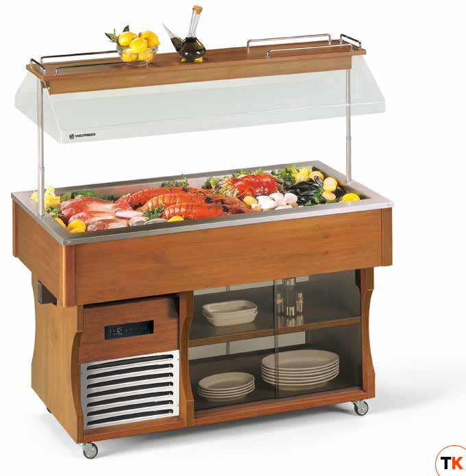 СТОЛ ШВЕД.ОХЛАЖД.ОСТРОВ. ISOLA GOURMET 4 M ТЕМН.ОРЕХ - Tecfrigo - 441511