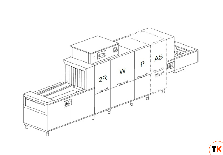 МАШИНА ПОСУДОМОЕЧНАЯ DIHR QX 376 SX+DDE+HRF10+DRF70/2 ЧАСТИ - Dihr - 442451