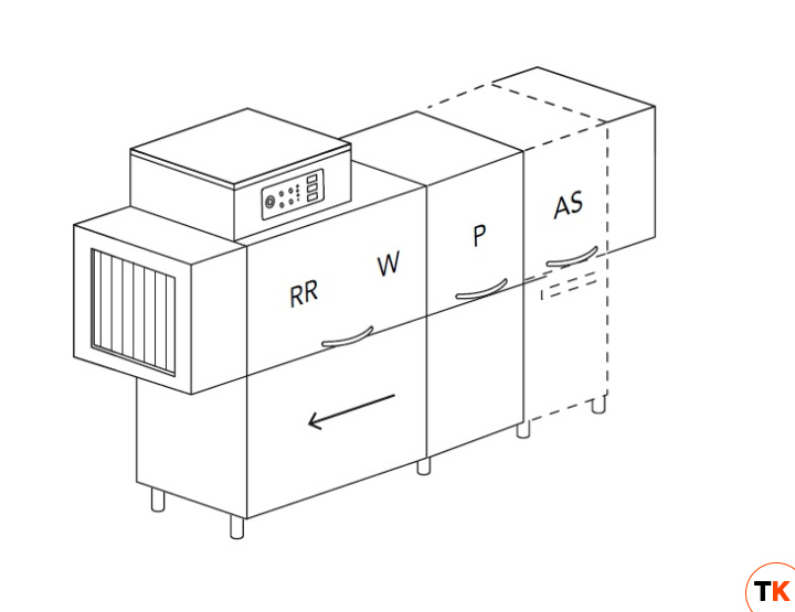 МАШИНА ПОСУДОМОЕЧНАЯ DIHR RX 184 SX+DDE+DRA99MC+HR10/ДЕЛЕНИЕ 2 ЧАСТИ - Dihr - 442563