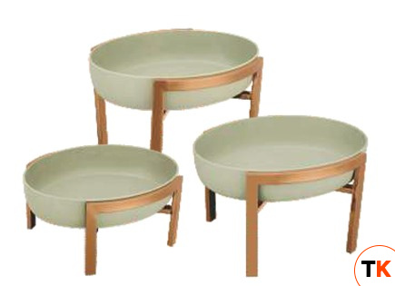 Чаша ORION GREEN с подставкой Rose Gold h16*34*28см, OR/BE/GR-02S - MACO - 427543