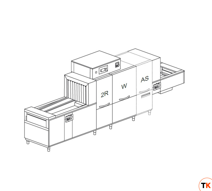 МАШИНА ПОСУДОМОЕЧНАЯ DIHR QX 246 SX+DDE+DRF69+HRF10+X-BELT+ID+U-AIR/3 ЧАСТИ - Dihr - 450234