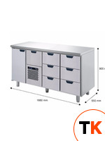 Стол Skycold холодильный GNH-1-СD-3-3 h=850, борт фото 1