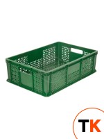 Ящик овощной 600х400х180мм, комбинированный, объем 35л, п/э, цвет зеленый TR 706.02 - Агропак - 370992 фото 1
