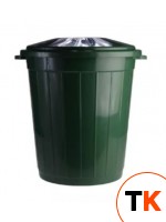 Бак для мусора 75л (d52см h56см) с крышкой, п/п, цвет зеленый MB 75 green - Агропак - 387633 фото 1