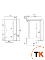 СТОЛ Д/ГРЯЗ.ПОСУДЫ DIHR T55 1200 SX СПЕЦ. 2 ВАННЫ - Dihr - 437578 фото 1