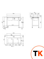 СТОЛ Д/ГРЯЗ.ПОСУДЫ DIHR T55 1100 SX СПЕЦ. 2 ВАННЫ - Dihr - 439778 фото 1
